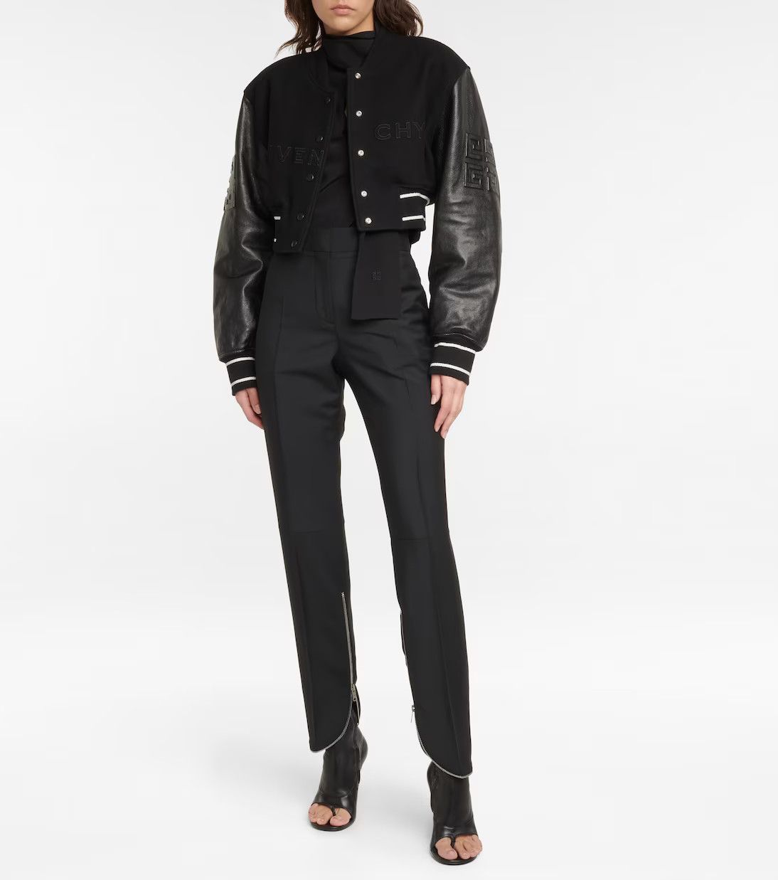 Givenchy o1loc1c0824 Tie Neck Blouse in Black Size M / US 6-8 / IT 42-44 - 2 Thumbnail