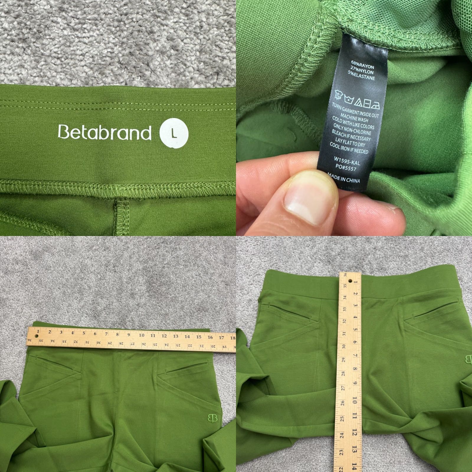 Vintage VINTAGE Betabrand Skinny Yoga Pants Women Large Green Stretch Pockets Casual Workout 90s Mens Size 36" / US 14 / IT 50 - 8 Thumbnail
