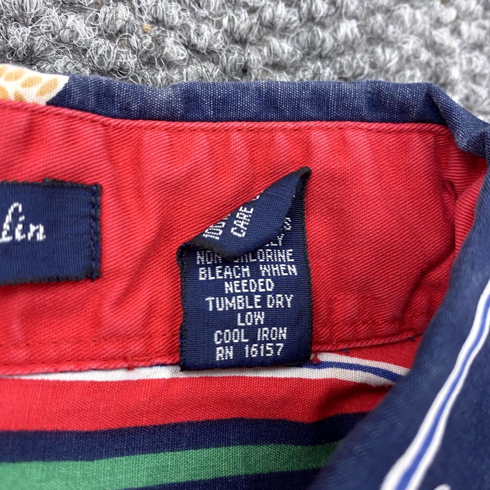 Vintage Tennis Club Shirt Mens XL Navy Striped Button Down Short Sleeve Allover Print Size US XL / EU 56 / 4 - 6 Thumbnail