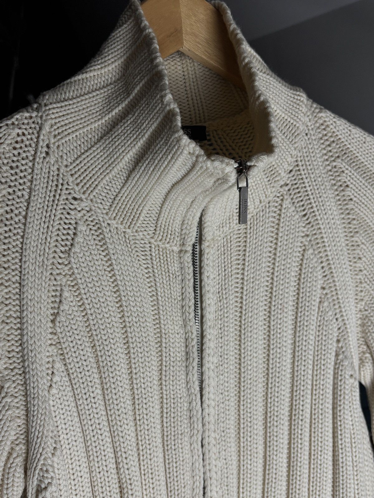 Hugo Boss Hugo Boss Vintage Knit Zip Up Sweater Size L / US 10 / IT 46 - 4 Thumbnail