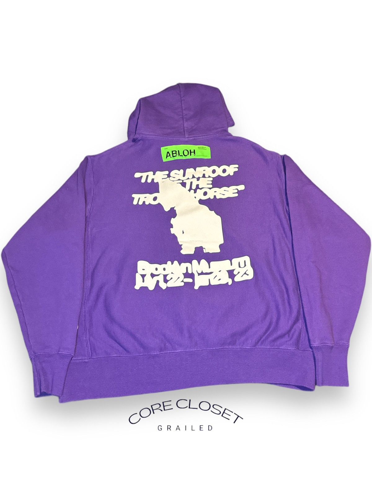 Virgil Abloh Brooklyn MUsuem FOS trojan horse hoodie purple size medium M nwt store