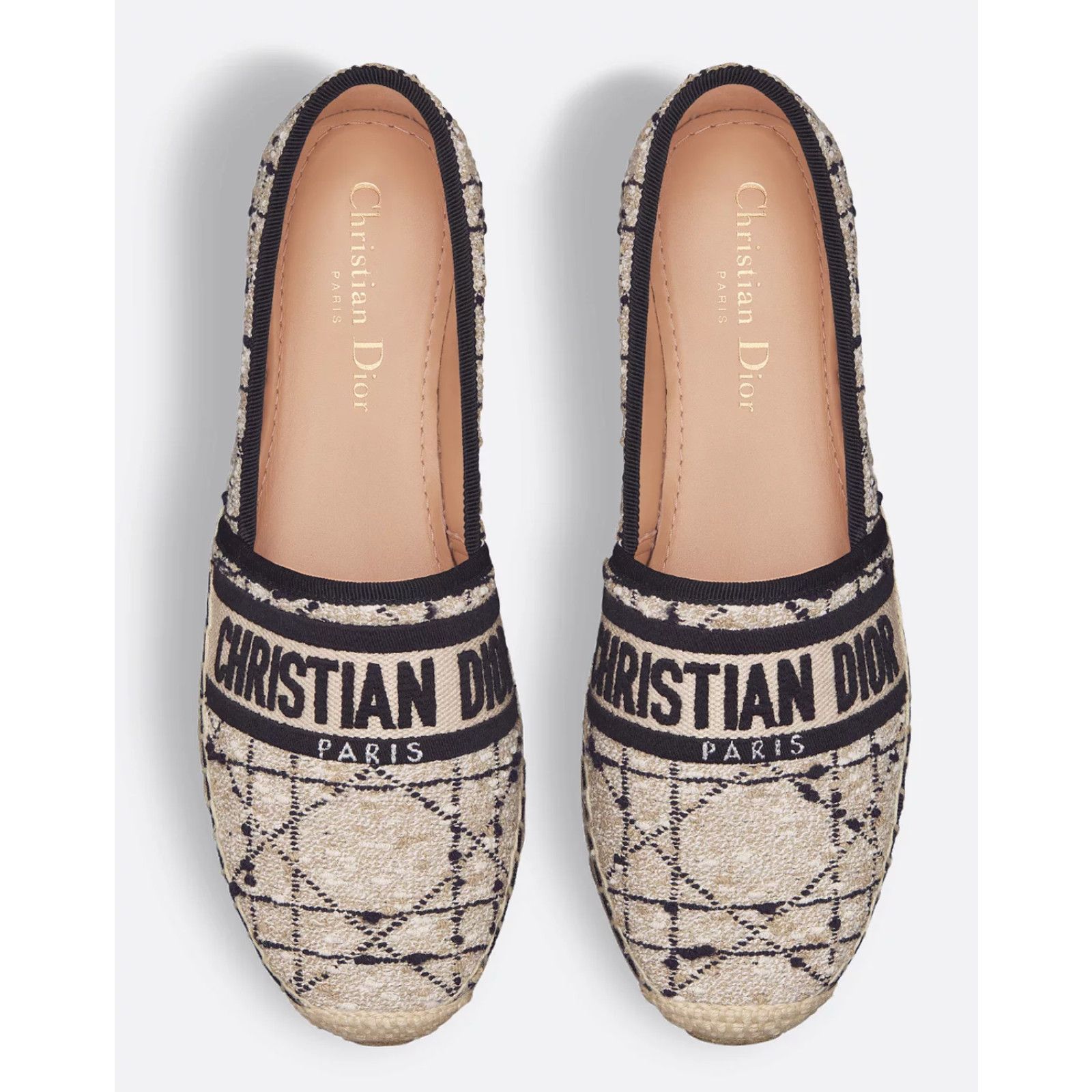 Dior Dior Granville Beige Black Cannage Tweed Embroidered Logo Size US 12 / IT 42 - 10 Thumbnail