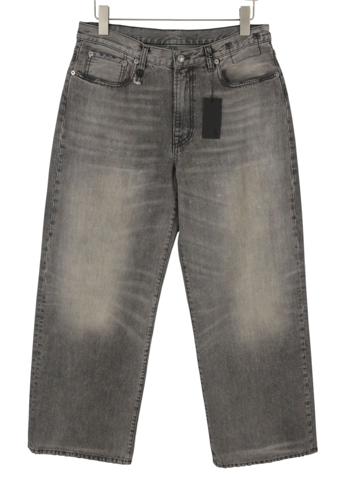 R13 D'ARCY LOOSE 33 Polaris Black Distress PS26 Jeans 88928 Size US 33 - 2 Thumbnail