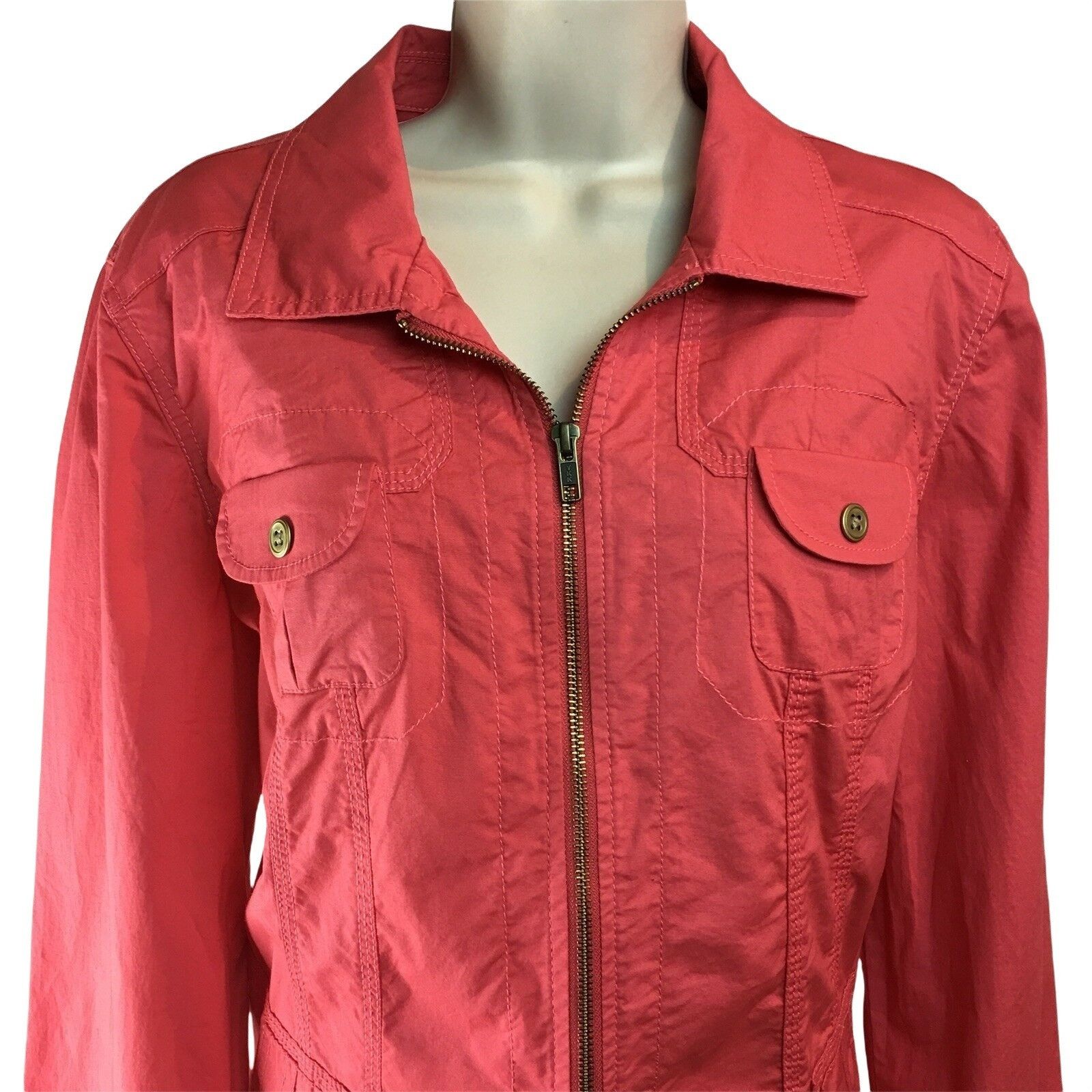 Chicos Womens Zip Up Jacket Pink Chicos 2 Lightweight US Size L u Size XXL / US 16-18 / IT 52-54 - 2 Thumbnail
