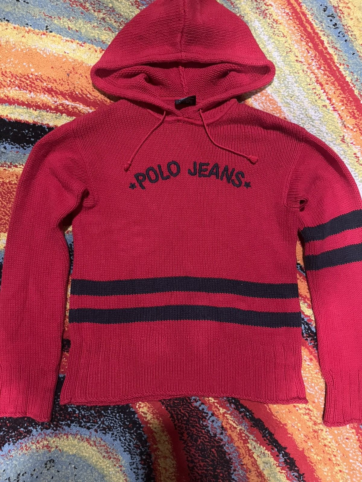 Polo Ralph Lauren Vintage Y2K Polo Ralph Lauren Knit Hoodie Small Old School Size US M / EU 48-50 / 2 - 2 Thumbnail