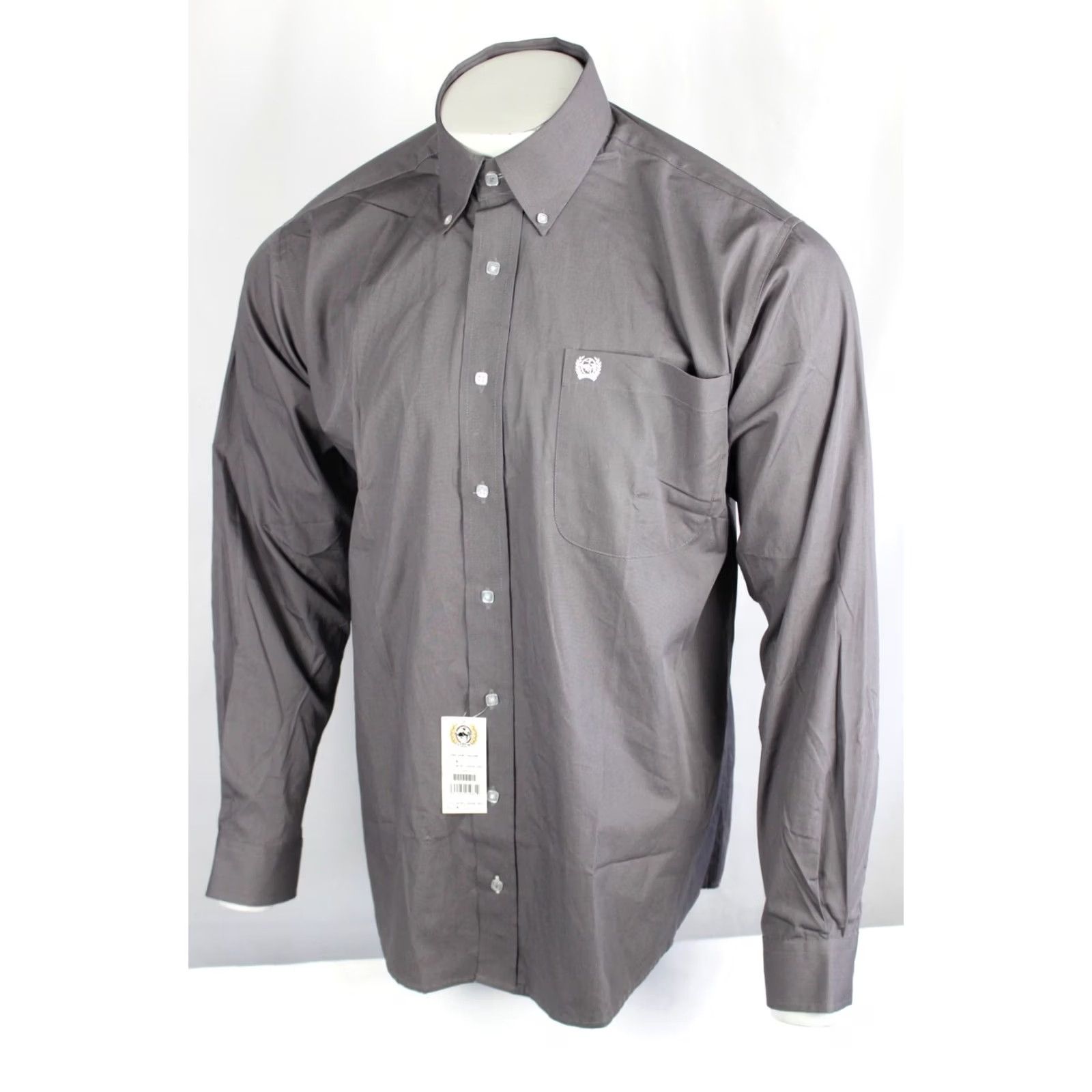 Vintage Cinch Men's Western Button Shirt Solid Long Sleeve S Small Gray MTW1104238 Size US S / EU 44-46 / 1 - 4 Thumbnail