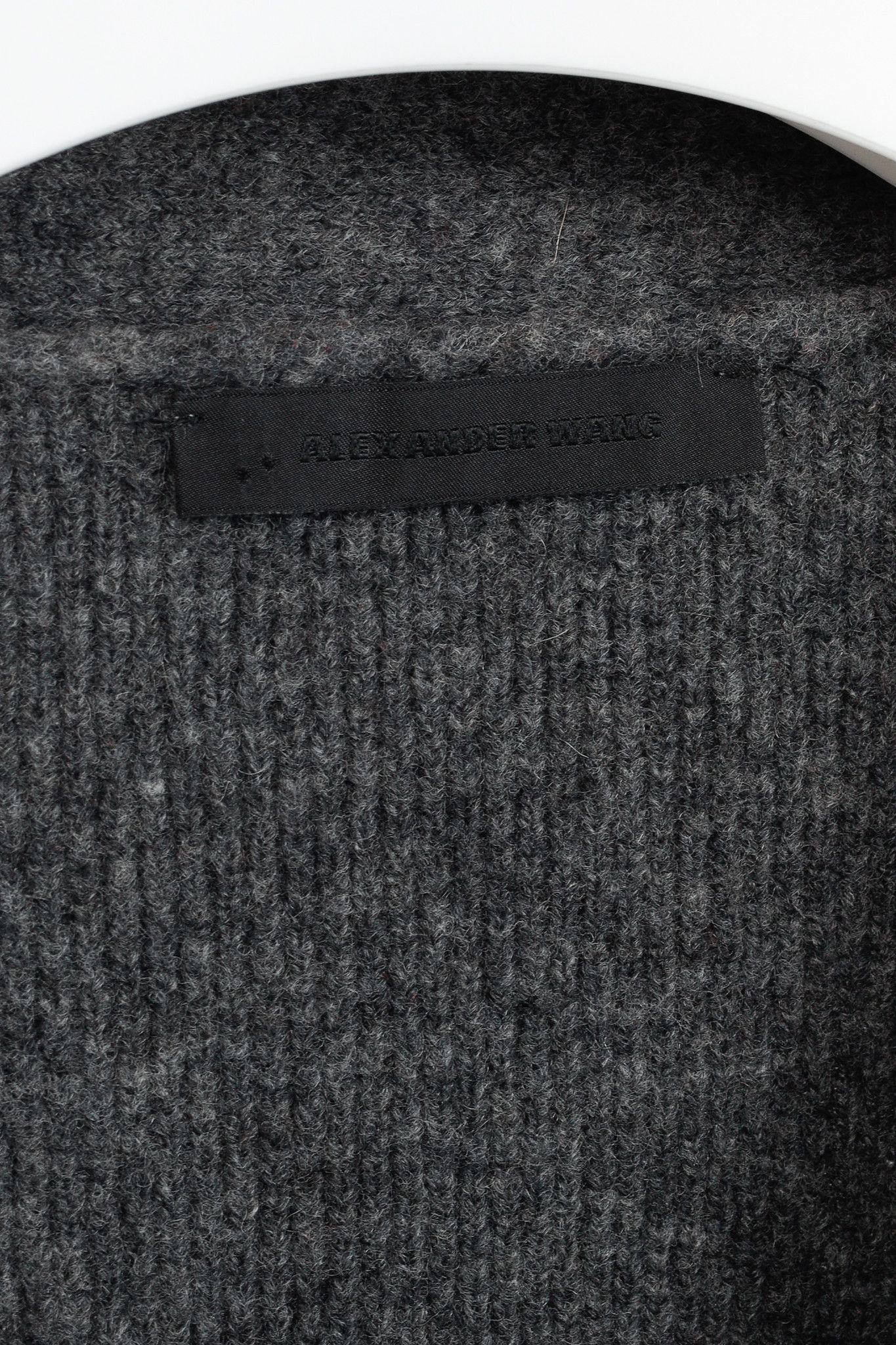Alexander Wang Alexander Wang Charcoal Wool-Blend Crystal-Cuff Cardigan Size XL / US 12-14 / IT 48-50 - 4 Thumbnail