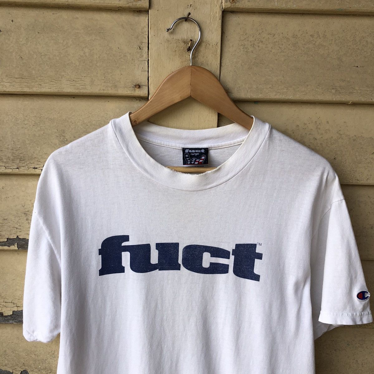 Champion 🔥Distressed🔥 Vintage FUCT x Champion Tshirt Size US L / EU 52-54 / 3 - 3 Thumbnail