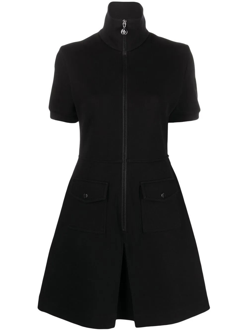 image of Moncler Mini Dress With Zipper Size L in Black, Women's