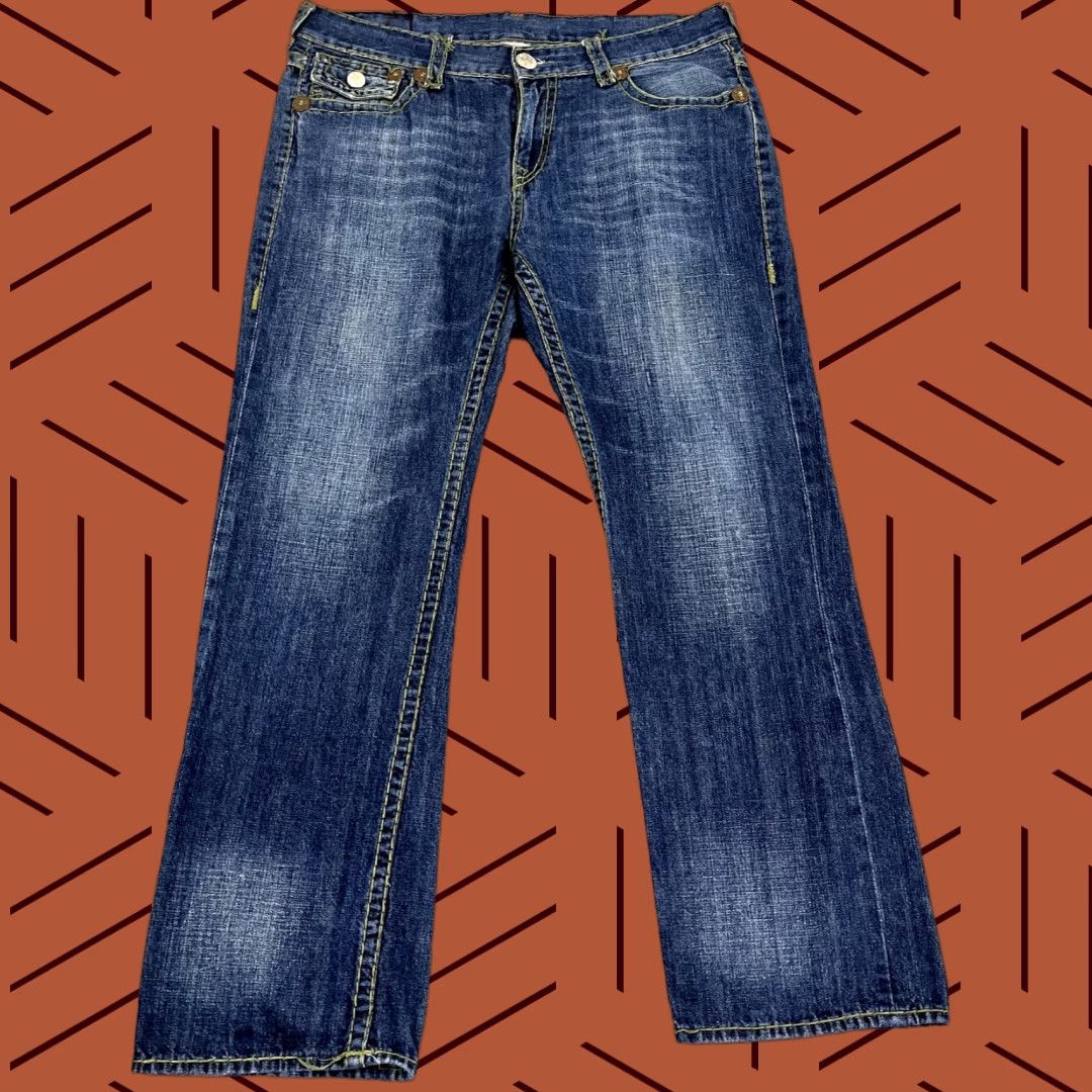 True Religion TRUE RELIGION Jeans Mens 38 x 32 Straight Blue Denim Ricky Super T Hip Hop Jeans Size US 38 / EU 54 - 1 Thumbnail