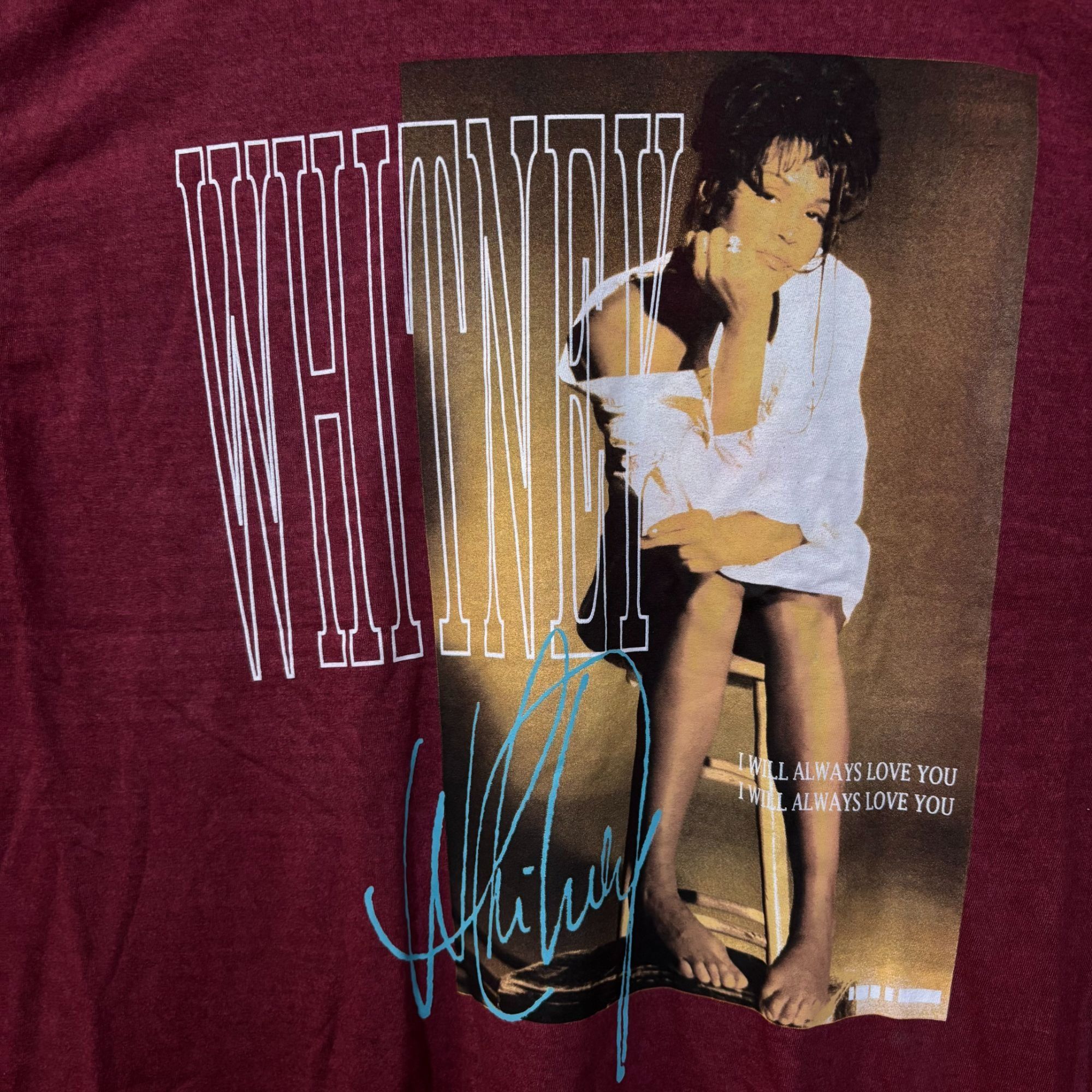 Other Whitney Houston I Will Always Love You Washed Graphic Burgun Size US XXL / EU 58 / 5 - 2 Thumbnail