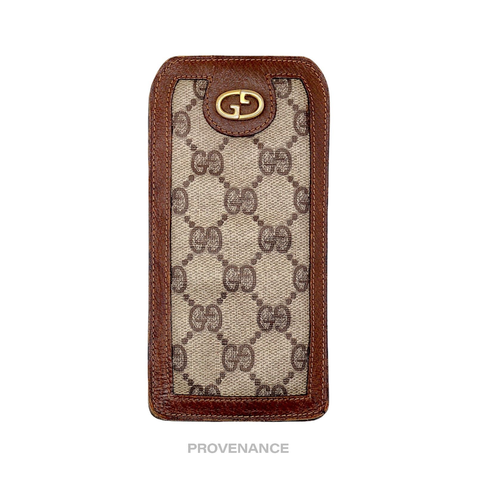 Gucci 🔴 Gucci GG Supreme Canvas Logo Eyewear Case - Brown Size ONE SIZE - 1 Thumbnail