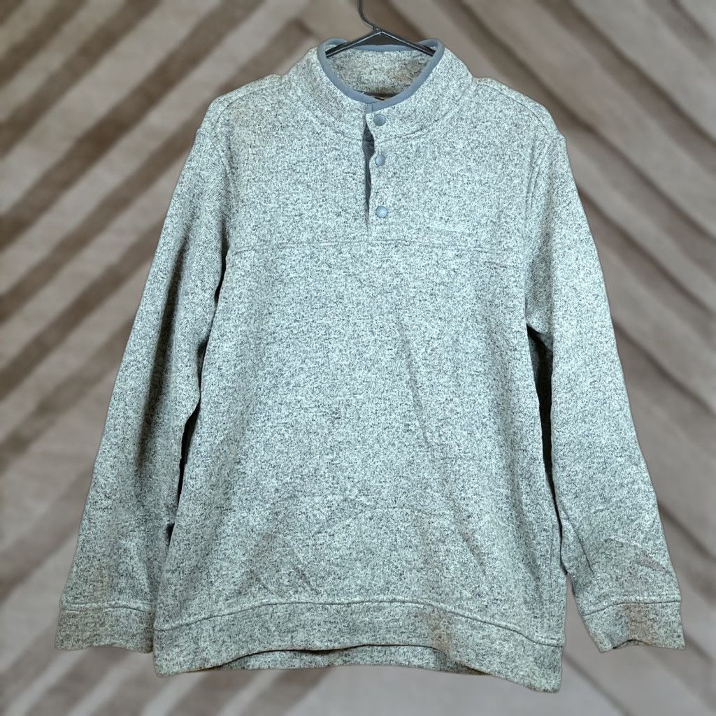 Eddie Bauer Eddie Bauer Mens Sweater Gray Pullover 1/4 Snap Mock Radiator Fleece Large Size US L / EU 52-54 / 3 - 1 Thumbnail