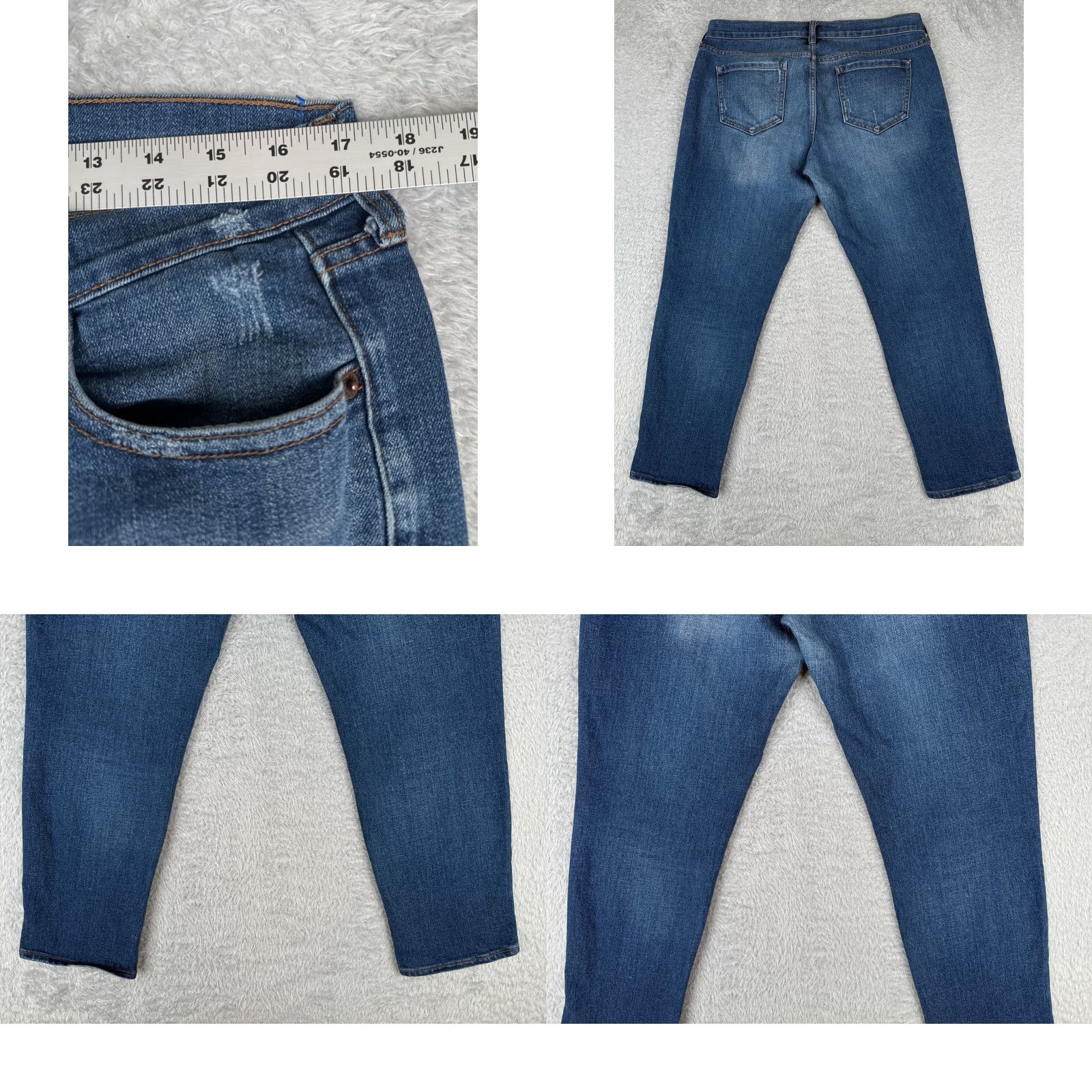 Old Navy Old Navy Jeans Womens 11 Blue Denim Boyfriend Distressed Low Rise Tapered 34x25 Size 32" / US 10 / IT 46 - 9 Thumbnail