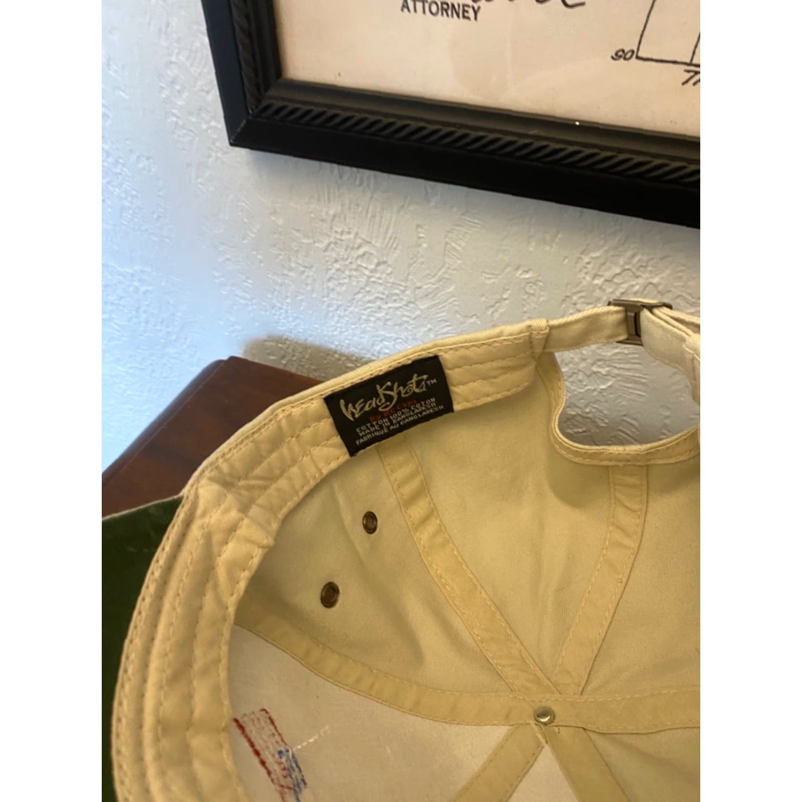 John Deere VINTAGE John Deere Hat Strapback Khaki Beige Canvas 90s USA Farming Outdoor Collectors Mens One Size Size ONE SIZE - 5 Thumbnail