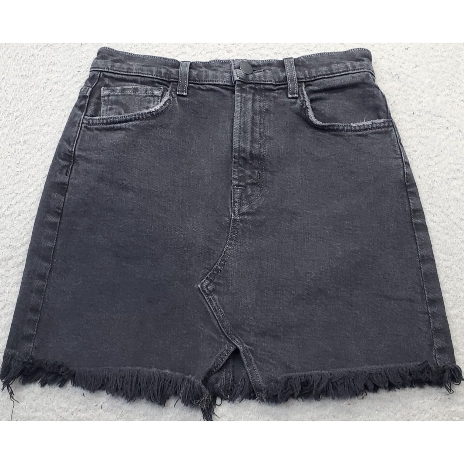 J Brand J Brand Womens Black Denim Jean Skirt 24 Casual 5-Pocket Mini Short Waist 13" Length 15.5" | Vintage No Women Size 42" / US 20 - 2 Thumbnail