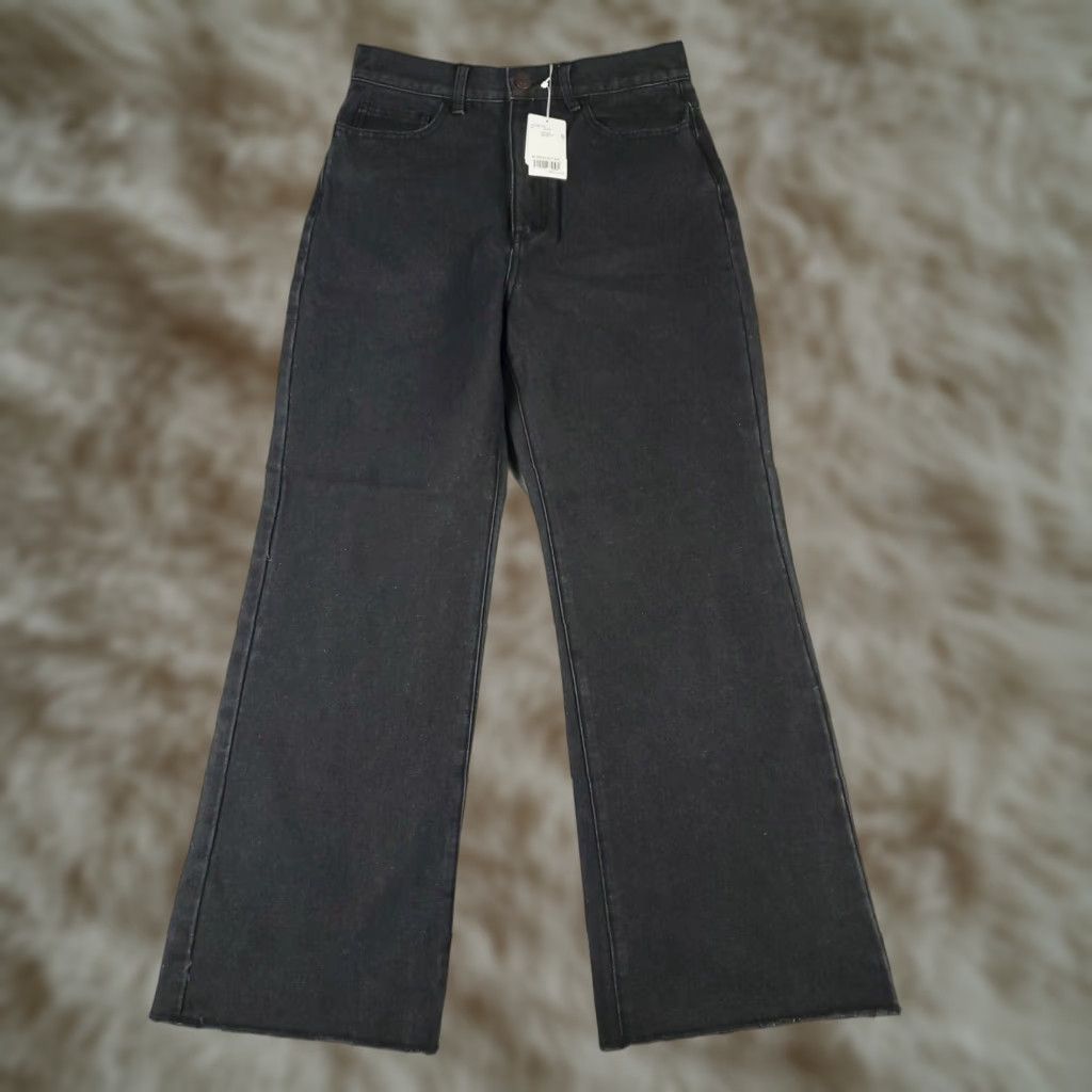 Vintage Atmos Jeans Women's Relaxed Wide-Leg Jeans Size 27x26 Gray Denim 5-Pocket Modern Classic Size 27" / US 4 / IT 40 - 1 Thumbnail