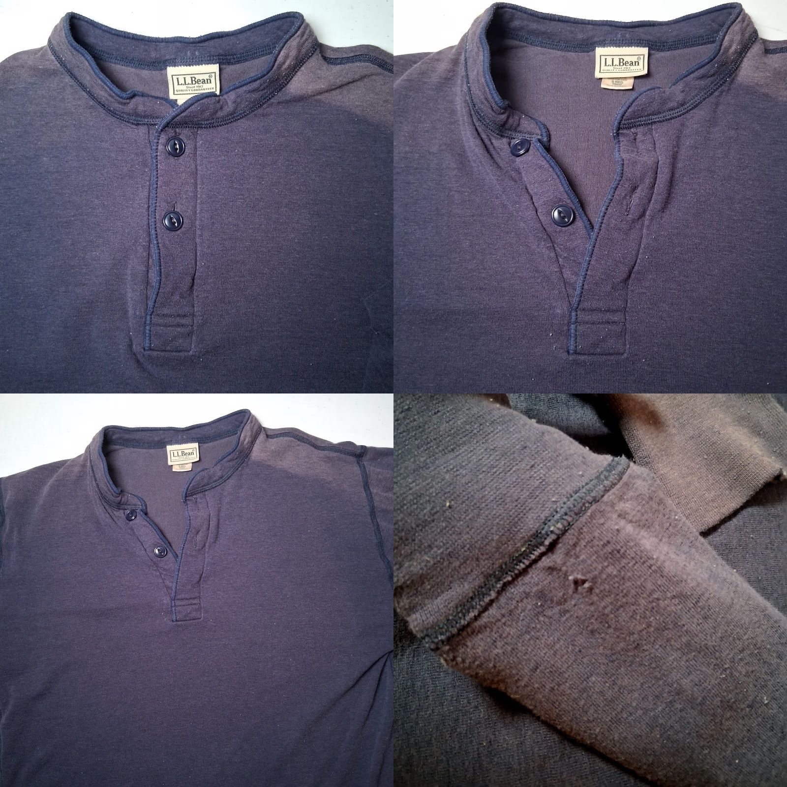 Vintage LL Bean River Driver Shirt Men S Henley Blue Distressed Workwear Wool Blend Button-Up Knit Long Sleeve Cowboy? (Oops) Size US S / EU 44-46 / 1 - 8 Thumbnail
