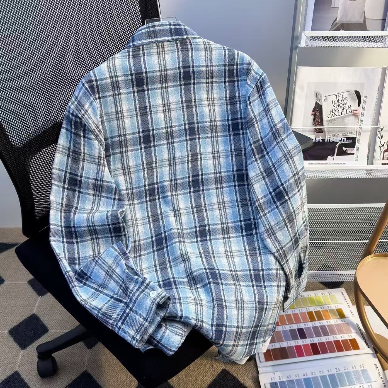 Vintage Cool Blue Plaid Flannel Shirt Size US M / EU 48-50 / 2 - 4 Thumbnail