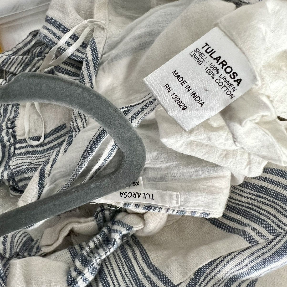 Designer Tularosa Amelia Striped Linen Chambray Romper Revolve Boho Size XS / US 0-2 / IT 36-38 - 6 Thumbnail