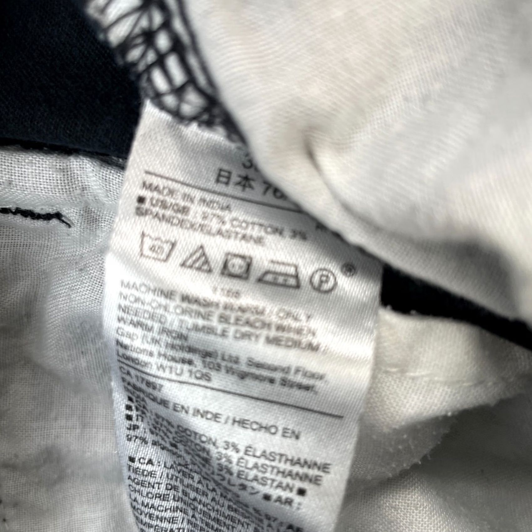 Gap Gap Khakis Pants Mens 30x30 Black Slim Fit Stretch Cotton Straight Leg Casual Size US 30 / EU 46 - 4 Thumbnail