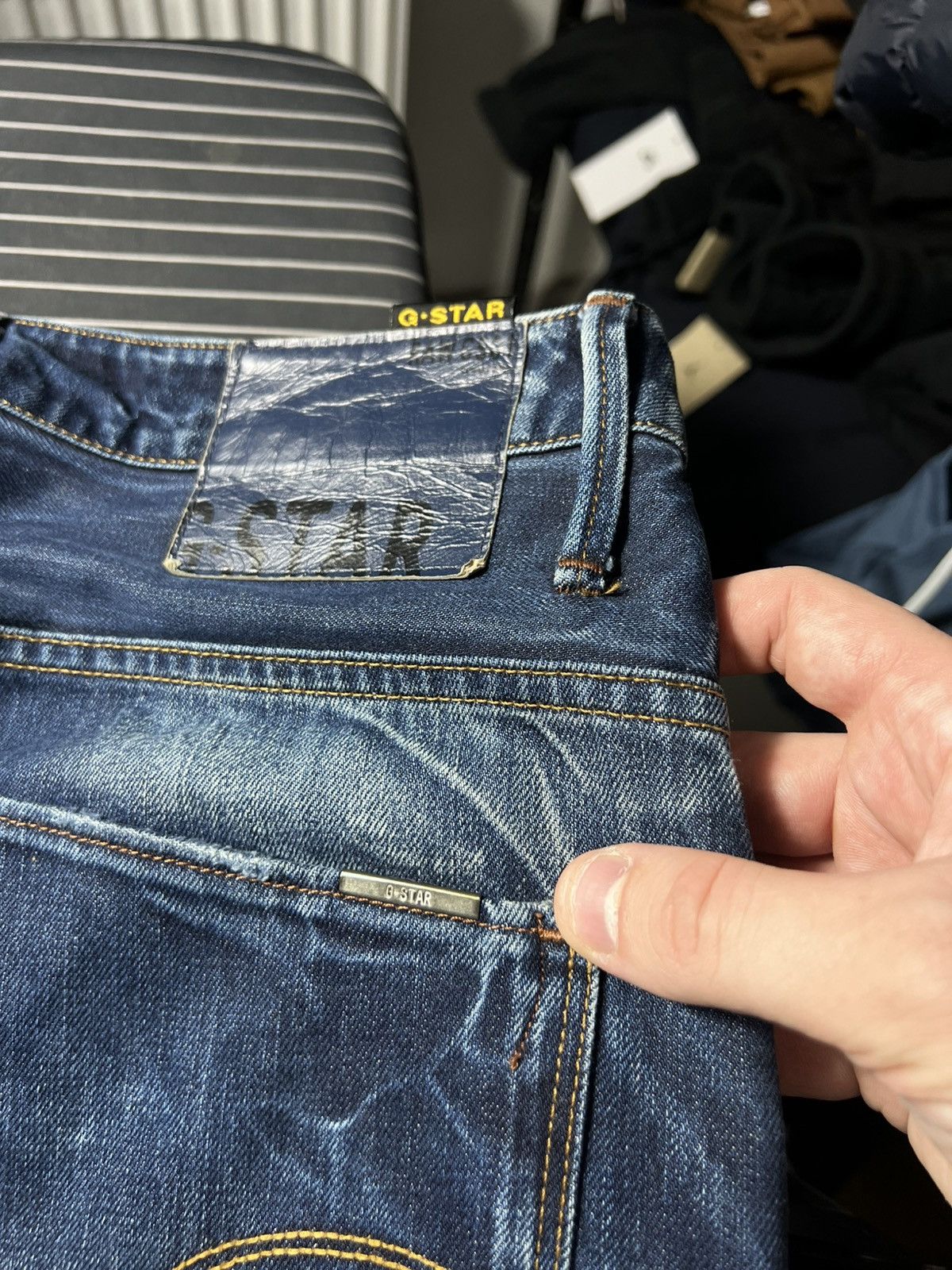 G-Star G-Star Raw ARC 3D Slim Fit Jeans Distressed Blue Denim Size US 32 / EU 48 - 13 Thumbnail
