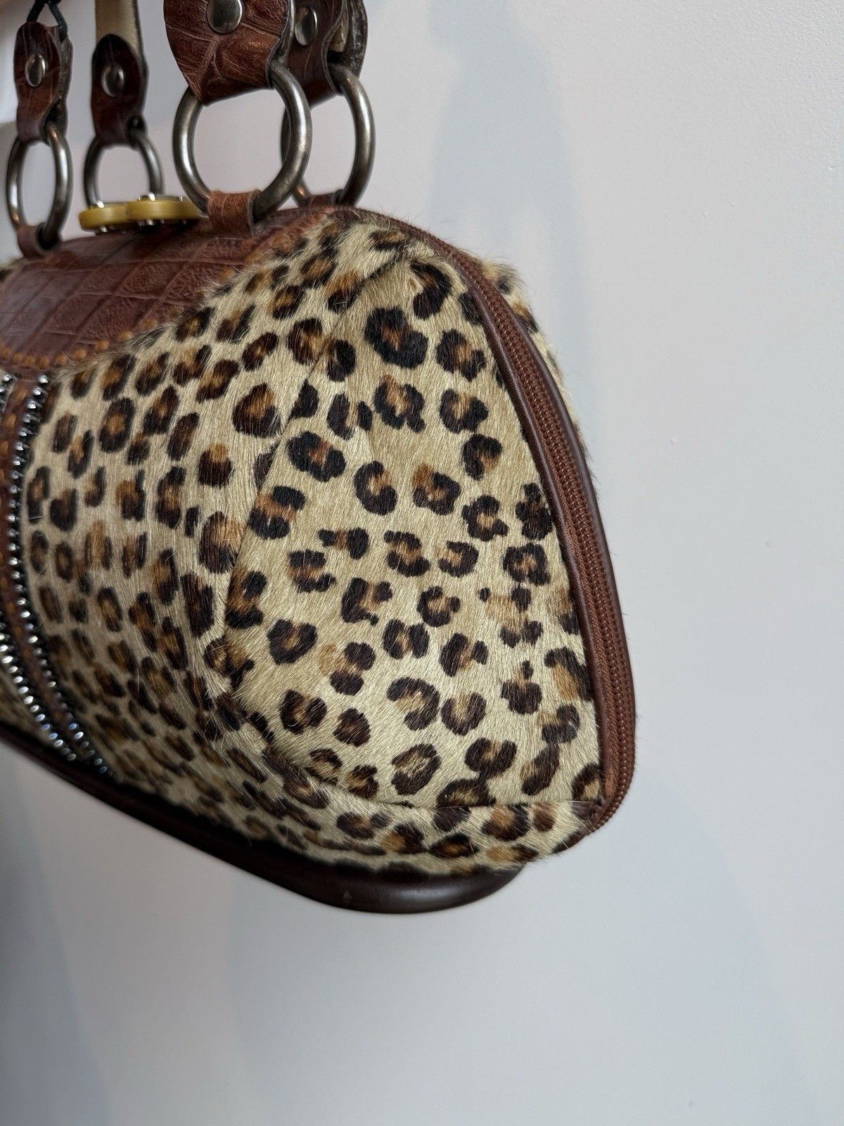 Other Alaluna Leopard Leather Brown Bag Vintage Boho Glam Size ONE SIZE - 5 Thumbnail