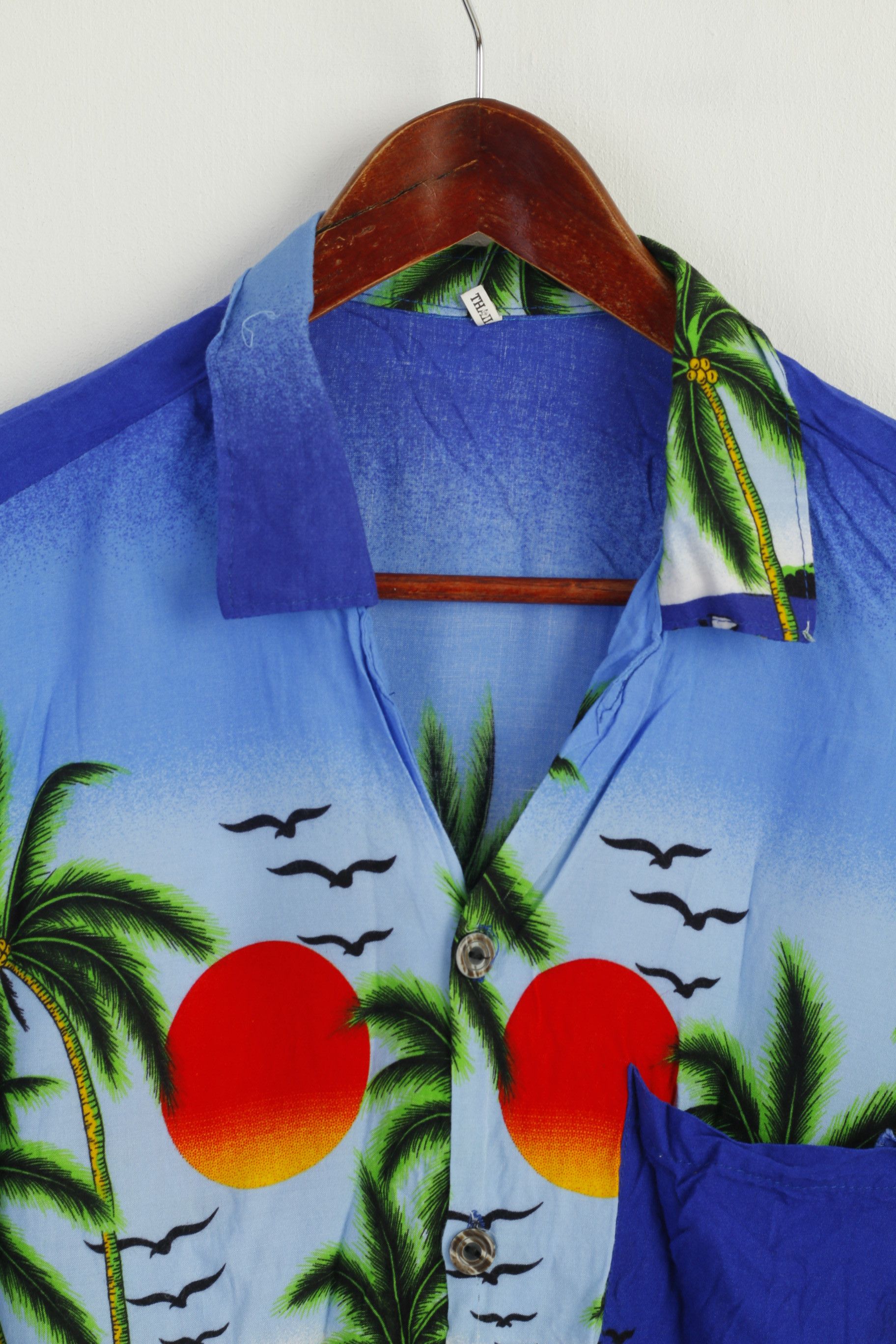 Other Hawaii Men XL (M) Casual Shirt Blue Summer 9008 Size US M / EU 48-50 / 2 - 3 Thumbnail