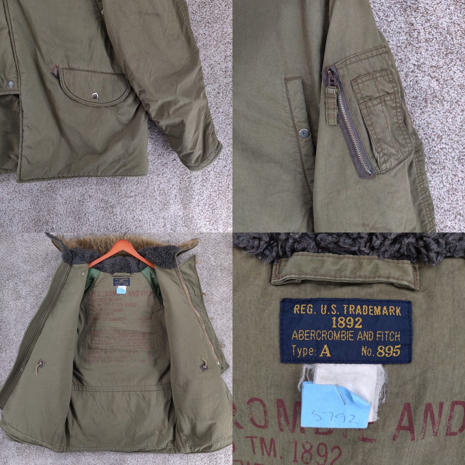 Abercrombie & Fitch VINTAGE Abercrombie & Fitch Parka Jacket Mens L Army Green 90s Fur Hood Mid-Length Jacket Size US L / EU 52-54 / 3 - 8 Thumbnail