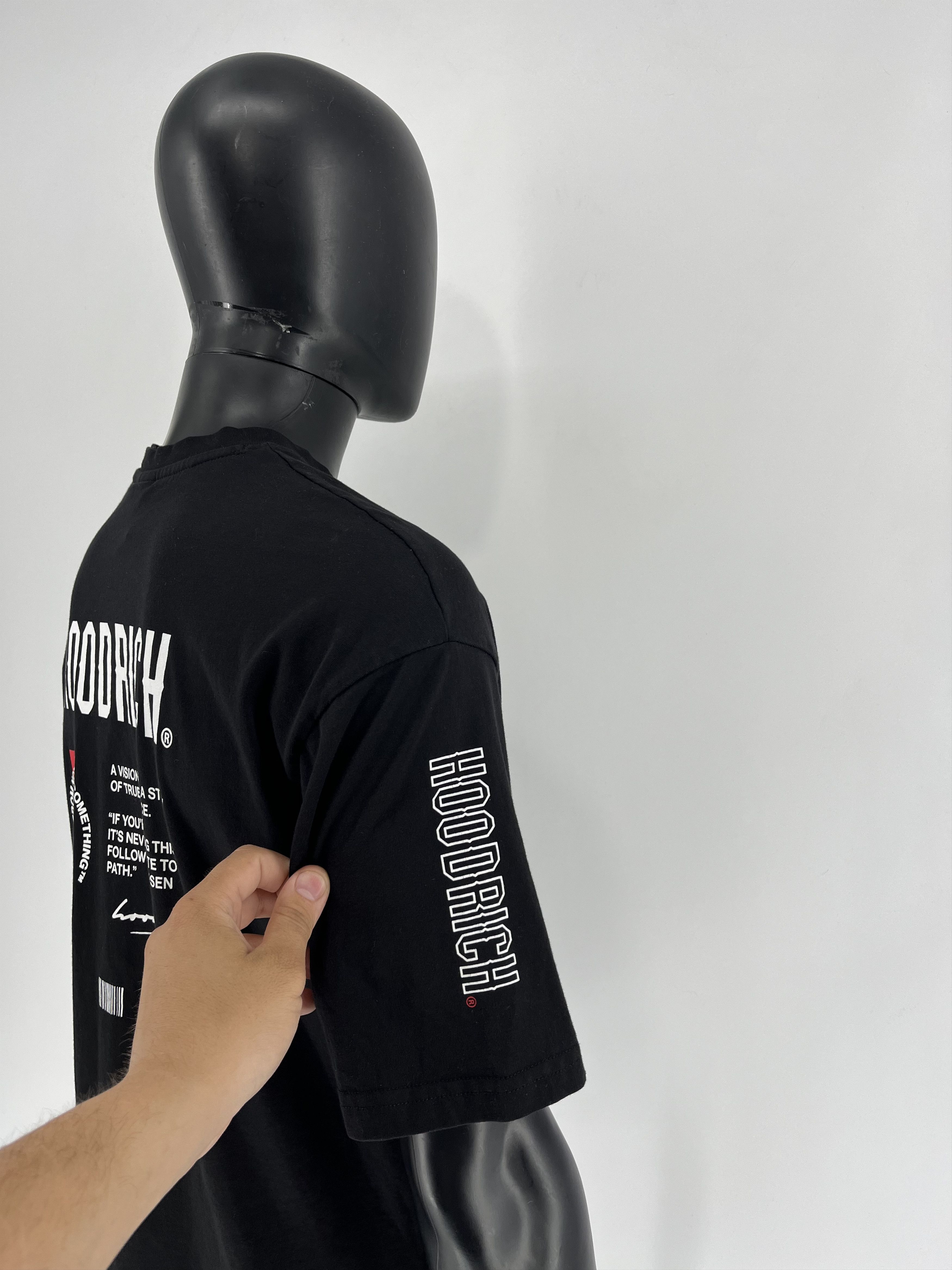 Hoodrich × Vintage Hype Hoodrich Big Logo Drill Y2K Streetwear Black Tee Size US S / EU 44-46 / 1 - 11 Thumbnail