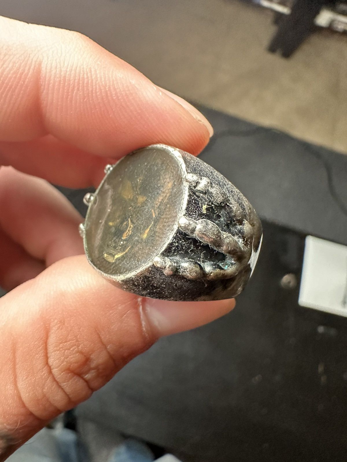 Number (N)ine Jam Home Made Skull Signet Ring Sz 8.5 Size ONE SIZE - 3 Thumbnail