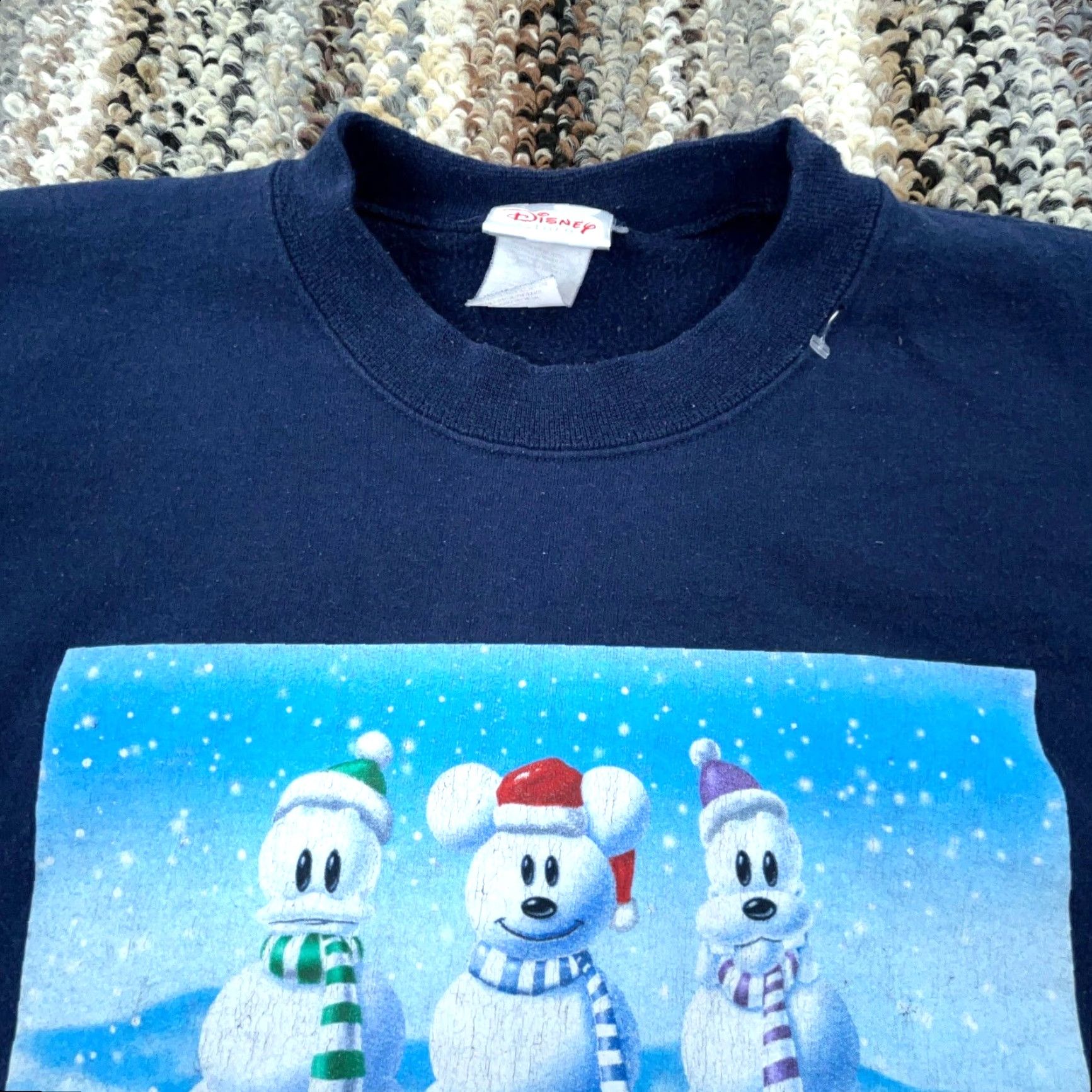 Disney VINTAGE Disney Men Sweater Large Crewneck Fleece Blue Graphic Mickey Goofy 2000s Retro Logo Size US L / EU 52-54 / 3 - 2 Thumbnail