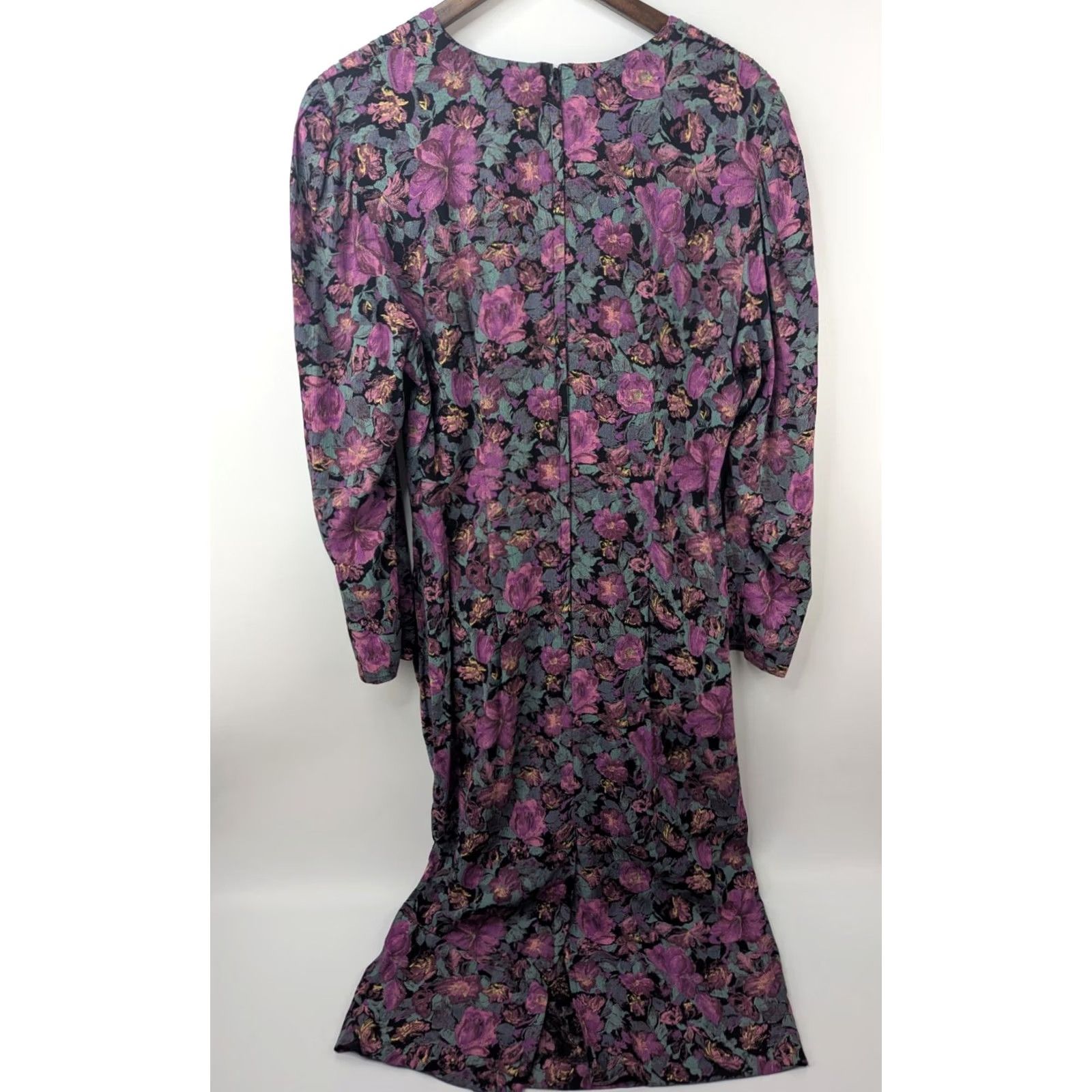 Vintage VINTAGE Phoebe Dress Womens Midi 14 Floral Purple Boho Cottage 80s 90s Modest A-Line Mens Womens Size XL / US 12-14 / IT 48-50 - 3 Thumbnail