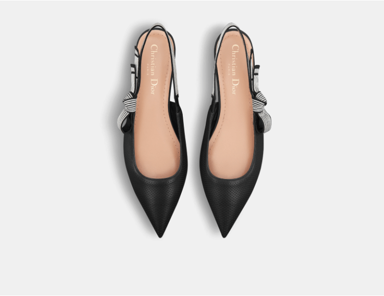 Dior o1w1db10426 KCF009 Toujours Slingback Flats in Black Size US 12 / IT 42 - 3 Thumbnail