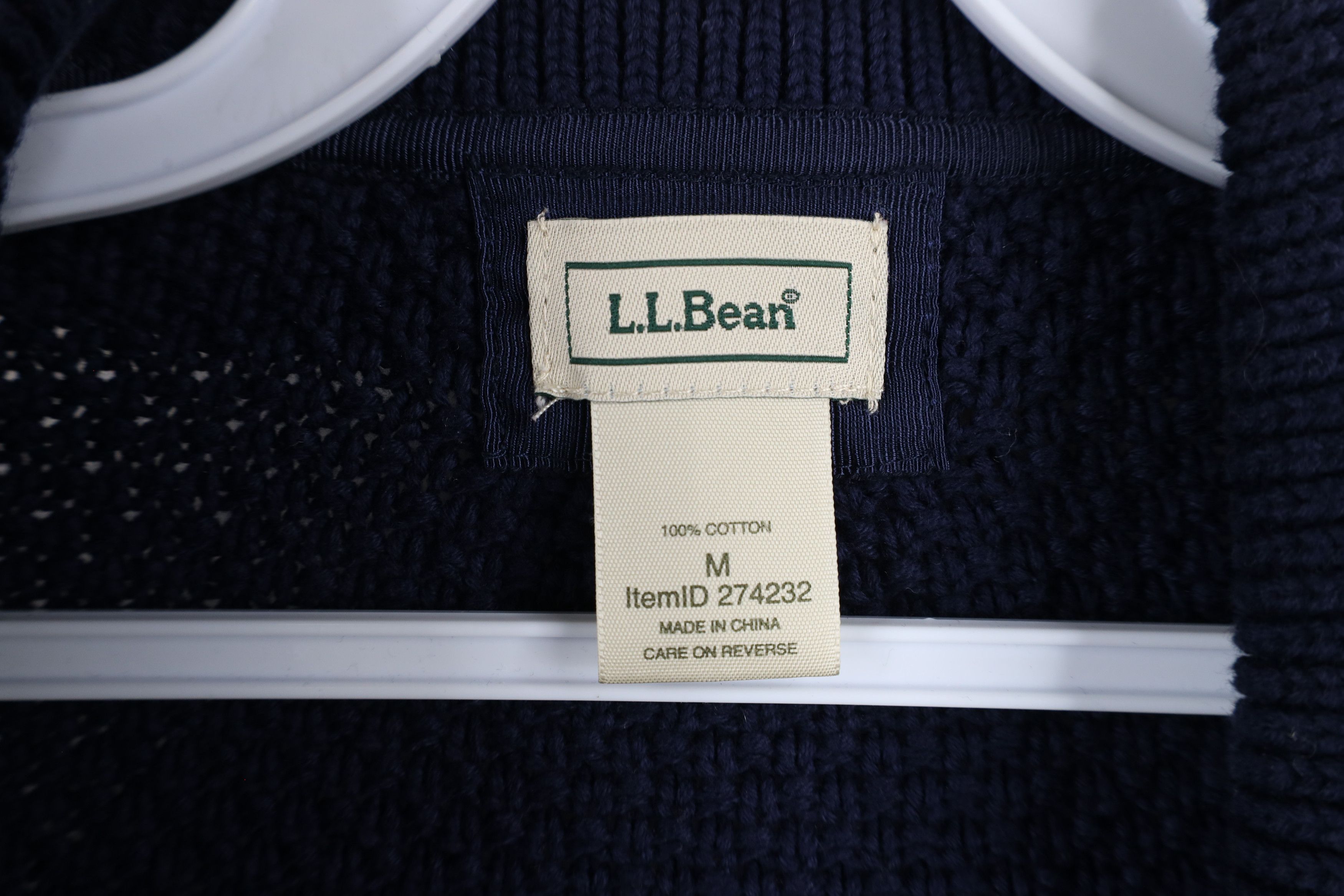 L.L. Bean × Vintage Vintage LL Bean Thermal Knit Blazer Cardigan Sweater Navy Size M / US 6-8 / IT 42-44 - 4 Thumbnail
