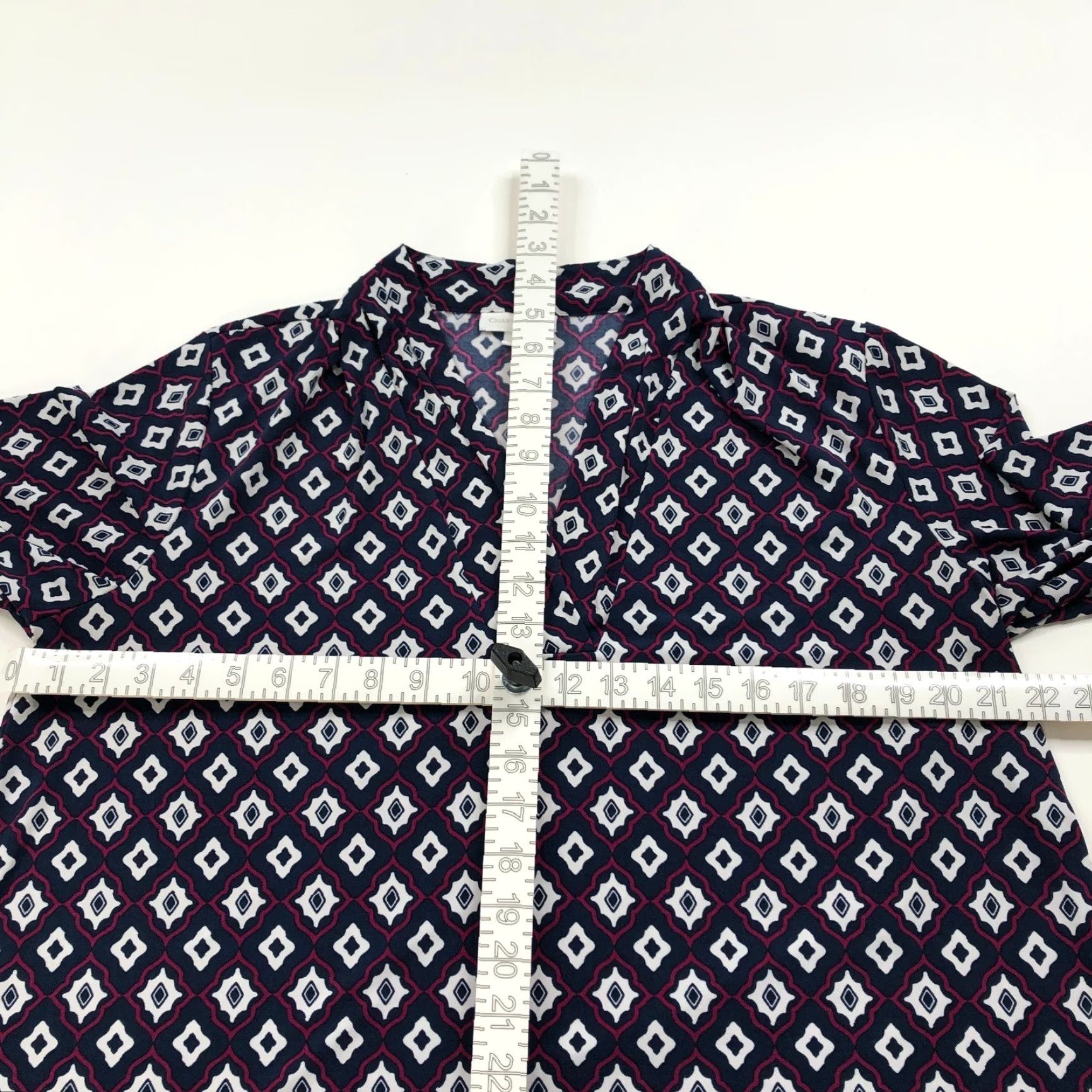 Charter Club Charter Club Plus 1X Pullover V-Neck Blouse Tunic 3/4 Sleeve Geometric All Over Print MINT Womens Size XL / US 12-14 / IT 48-50 - 7 Thumbnail