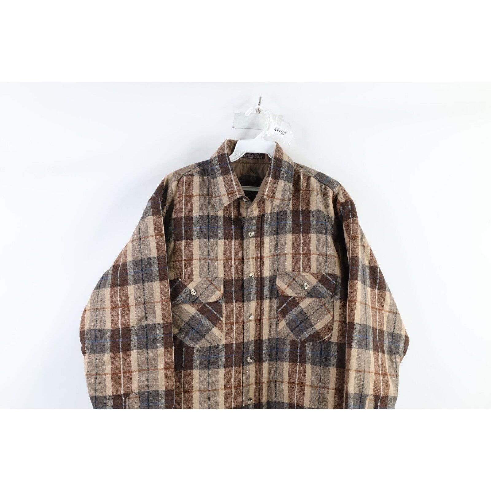 Vintage Vintage 90s Streetwear Lined Wool Knit Button Shirt Size US M / EU 48-50 / 2 - 2 Thumbnail