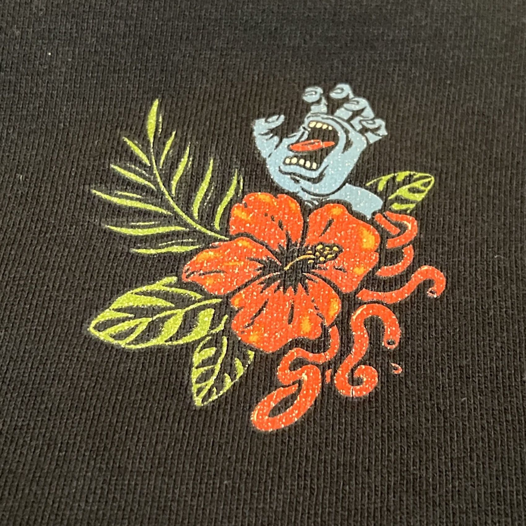 Vintage Santa Cruz Skateboard Hoodie Sweatshirt Men L Floral hibiscus Hand Black Thrash Size US L / EU 52-54 / 3 - 3 Thumbnail