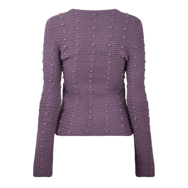 Bottega Veneta Bottega Veneta Scoop Neck Long Sleeve Sweater in Purple Size S / US 4 / IT 40 - 2 Thumbnail