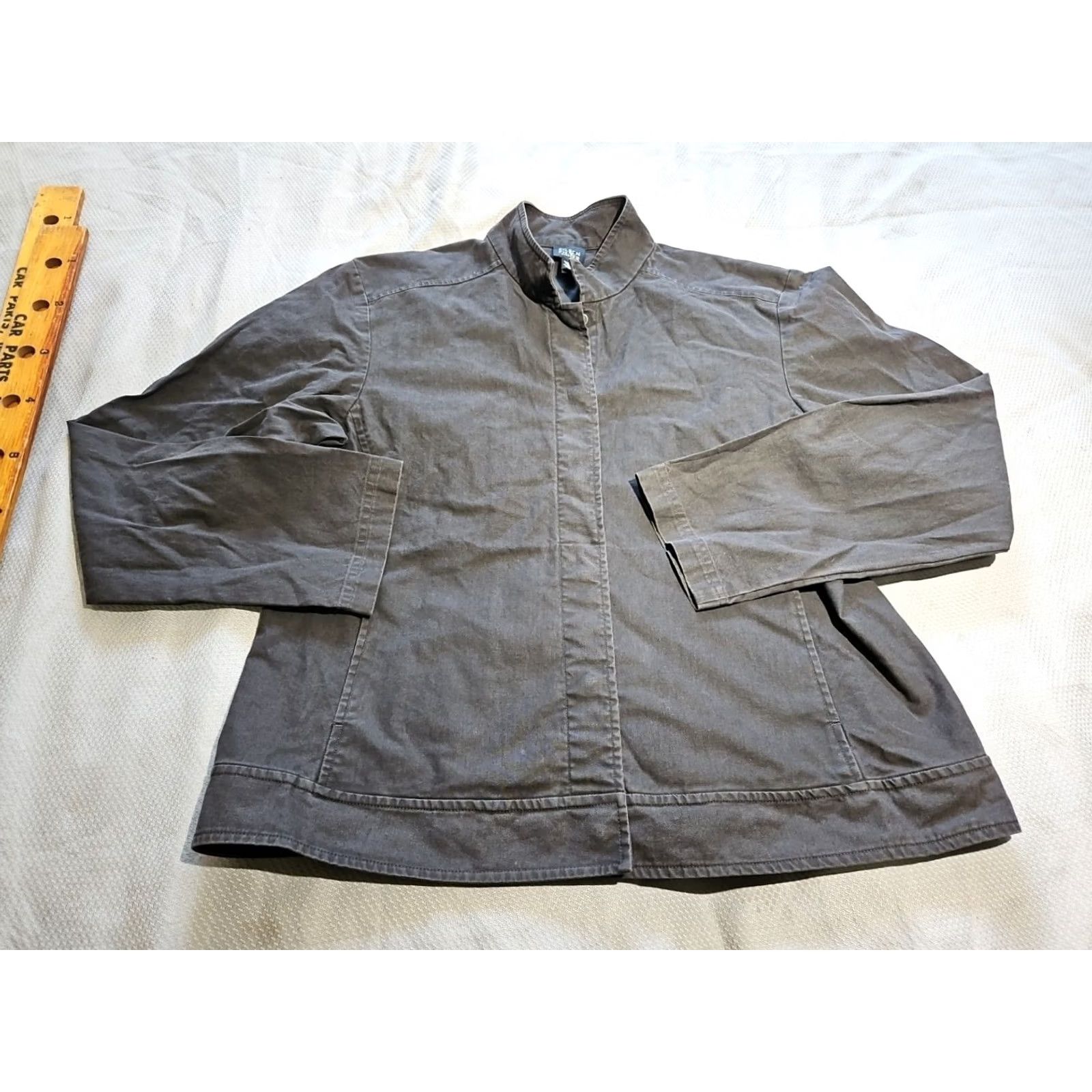 Eileen Fisher Eileen Fisher Jacket Womens Medium Black Chambray Snap Lightweight Shacket Top Size M / US 6-8 / IT 42-44 - 2 Thumbnail