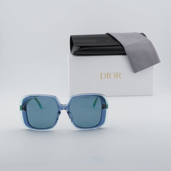 Dior Dior DIORHIGHLIGHT S3F 30B0 Sunglasses Shiny Blue Square Size ONE SIZE - 10 Thumbnail