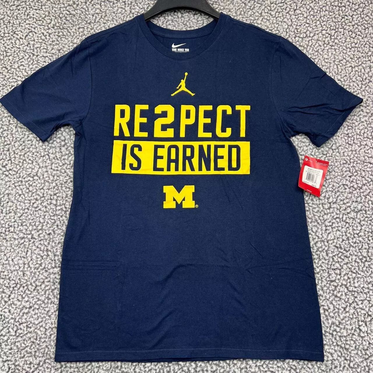 Nike Michigan Wolverines x Air Jordan Shirt Men Short Sleeve M Size US M / EU 48-50 / 2 - 1 Thumbnail