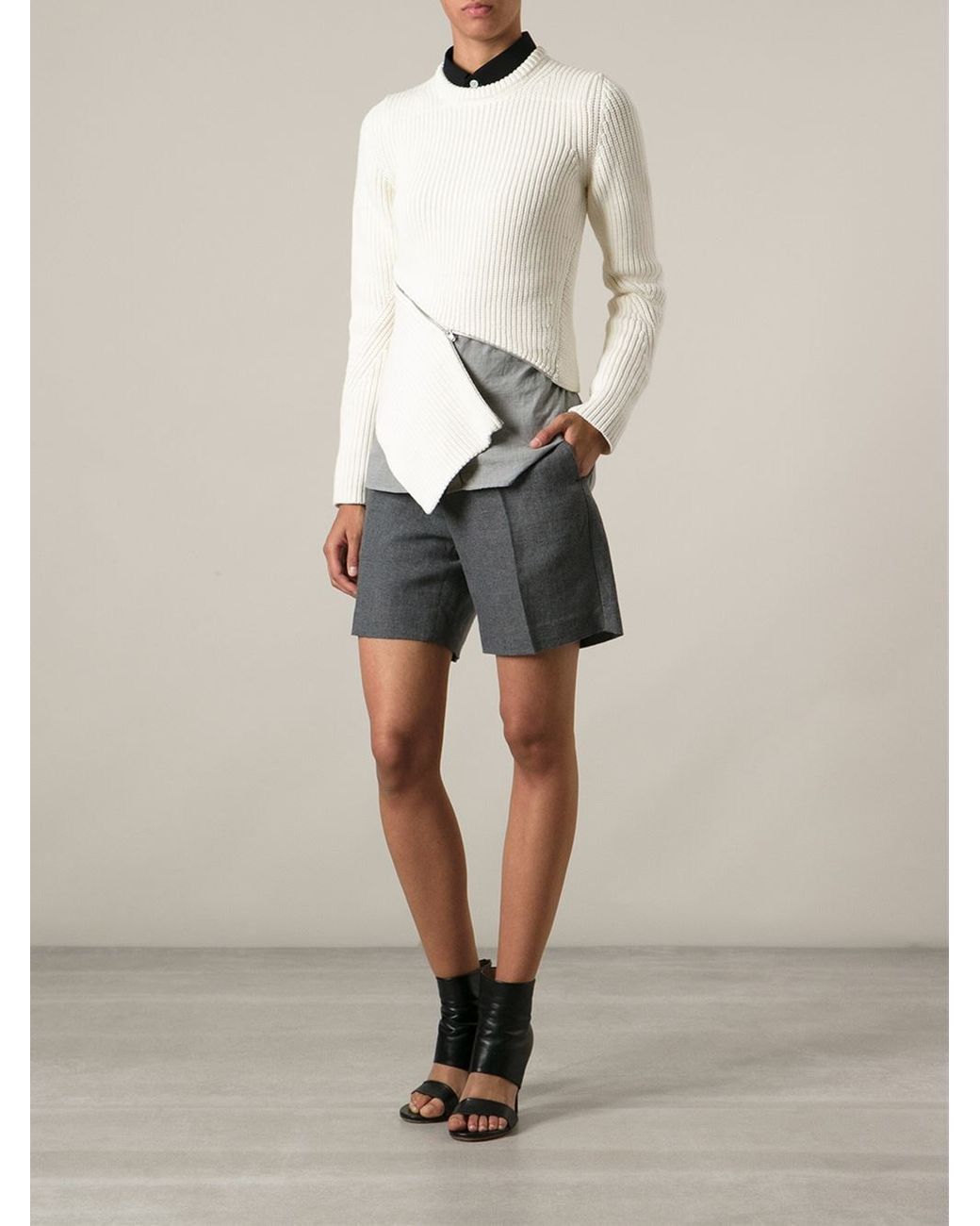Alexander Wang ALEXANDER WANG Asymmetrical Zip Peel Away Knitted Sweater Size M / US 6-8 / IT 42-44 - 12 Thumbnail