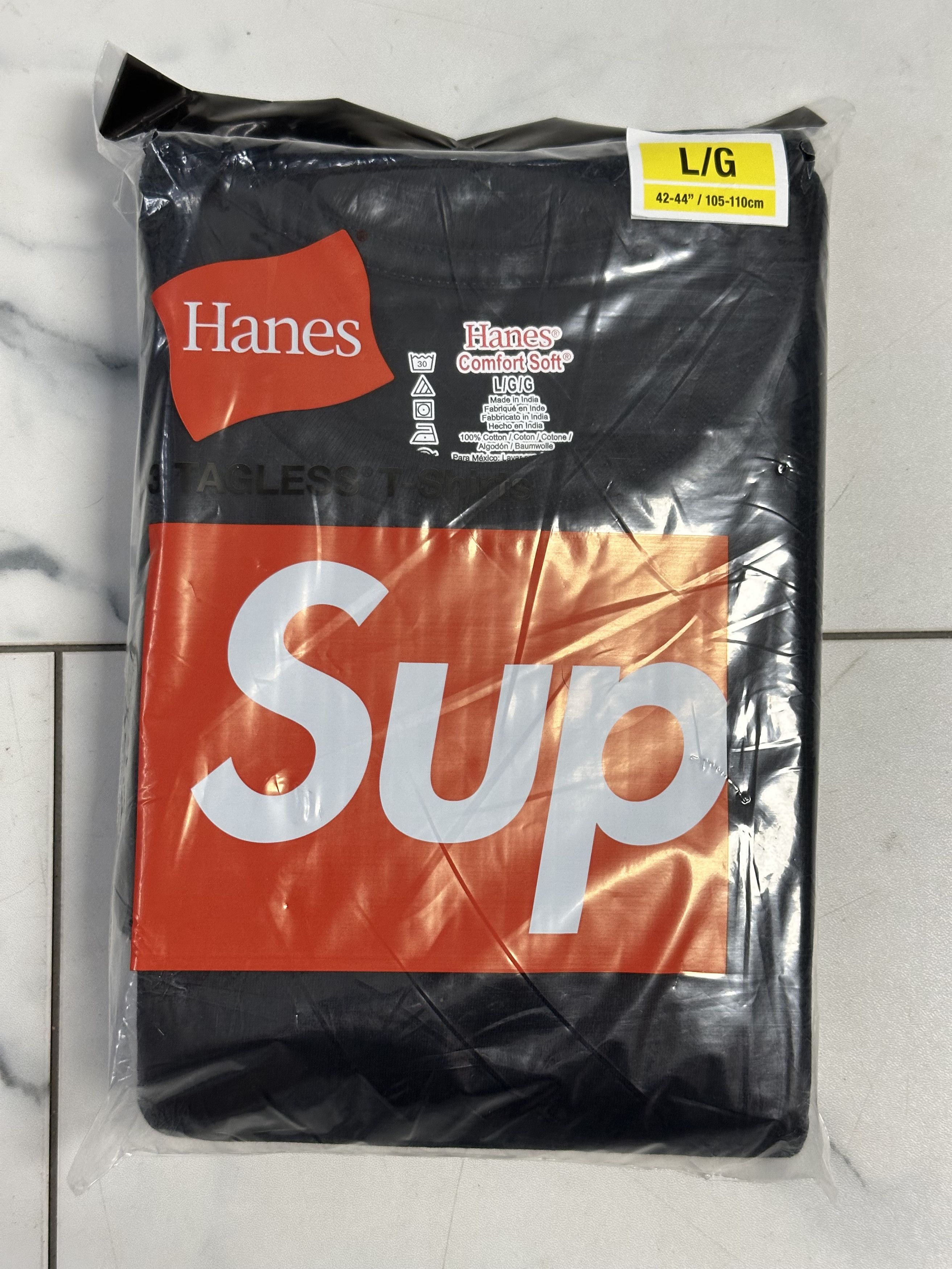 Supreme Hanes Tagless Tees (3 Pack) Black