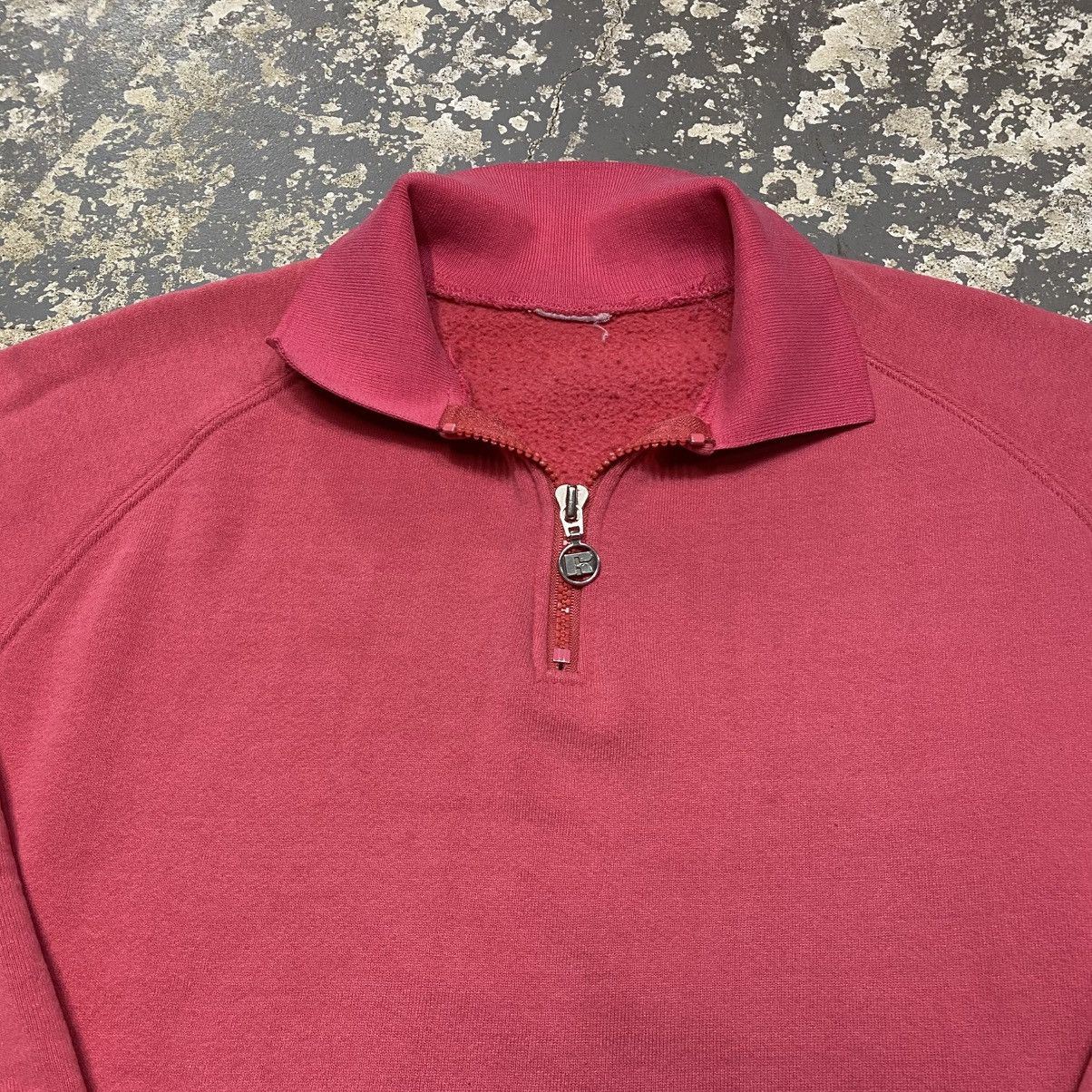 Russell Athletic × Vintage Vintage Russell Athletic Pink Cropped Boxy 1/4 Zip Crewneck Size US M / EU 48-50 / 2 - 9 Thumbnail