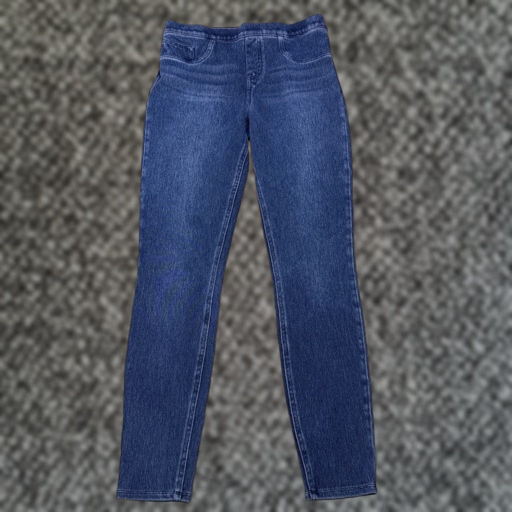 Spanx Spanx Jeanish Ankle Legging Womens M Blue Denim 20018t Stretch Modern Travel Casual Logo Cotton Blend Denim Leggings Size 32" / US 10 / IT 46 - 1 Thumbnail