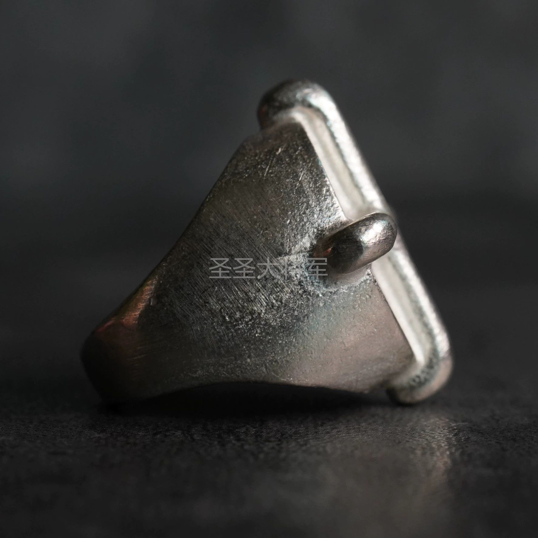 Ma+ M.A+ oxidized convex cross 925 silver ring S-13 M-16 adj Size ONE SIZE - 2 Thumbnail