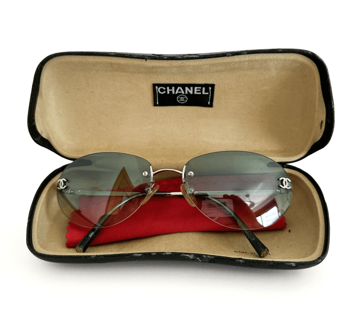 Chanel × Vintage Chanel Sunglasses 4013 Rhinestone Logo Rimless 4017 Vintage Size ONE SIZE - 1 Thumbnail