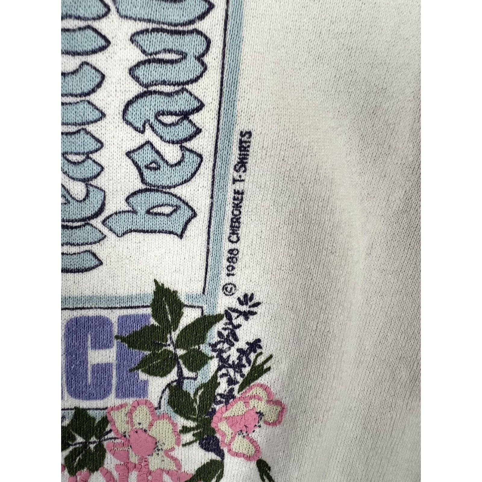 Vintage VINTAGE Huntly & Dean Sweatshirt Womens Large White Floral Preppy Lass 80s Size L / US 10 / IT 46 - 3 Thumbnail