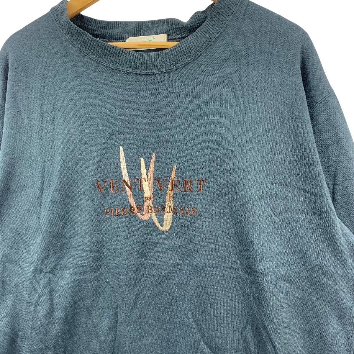 Pierre Balmain Vintage PIERRE BALMAIN PARIS Vent Vert Embroidered Sweatshir Size XXL / US 16-18 / IT 52-54 - 6 Thumbnail